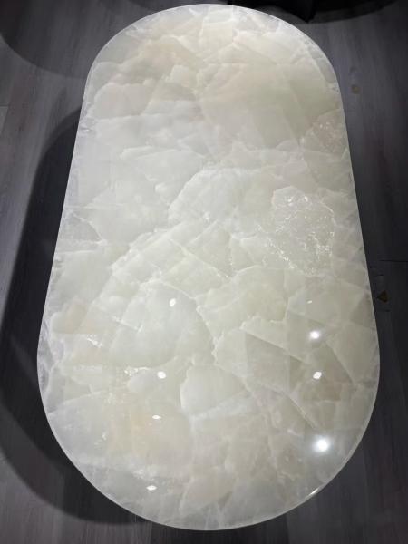 Mesa de mármol natural Blanco Crisyallo de Brasil, minimalista, resistente a los arañazos, blanco
