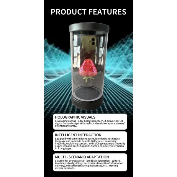 OEM 5.5 Inch Indoor 3D AI Digital Interactive Hologram Showcase Holographic Display Cabinet 170 Viewing Angle 500 cd