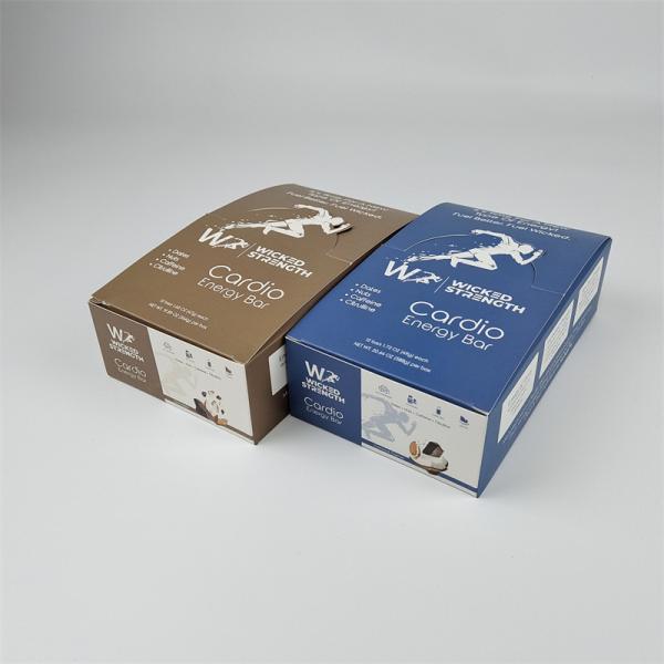 Boîte de papier d'affichage en carton sur mesure Emballage avec logo Boîte d'affichage à barres d'énergie au détail