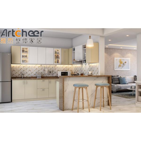 Рынок Дубовый шкаф для кухни с конструкцией формы u с дверью и организатором