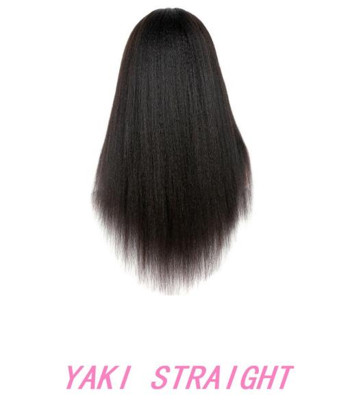 Glueless 5X5  Lace Frontal Light Yaki Lace Wig,Kinky Straight Full Lace Wig Human Hair,Yaki Straight Lace Front Wig
