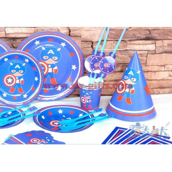 Captain America New Kids Birthday Party Decoration Set Birthday brown bear Theme Party Supplies Baby Party set