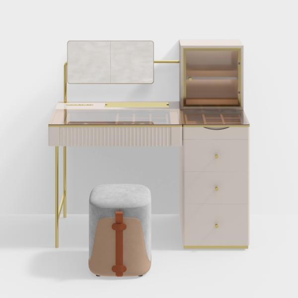 Modern Furniture Wood Vanity Dressing Table Makeup Mirror With Drawers