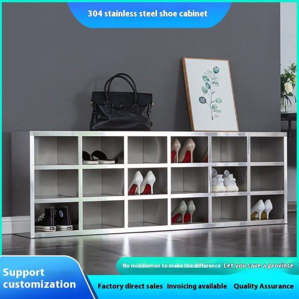 Custom Stainless Steel Shoe Cabinet Multi Grid Dust Free Design