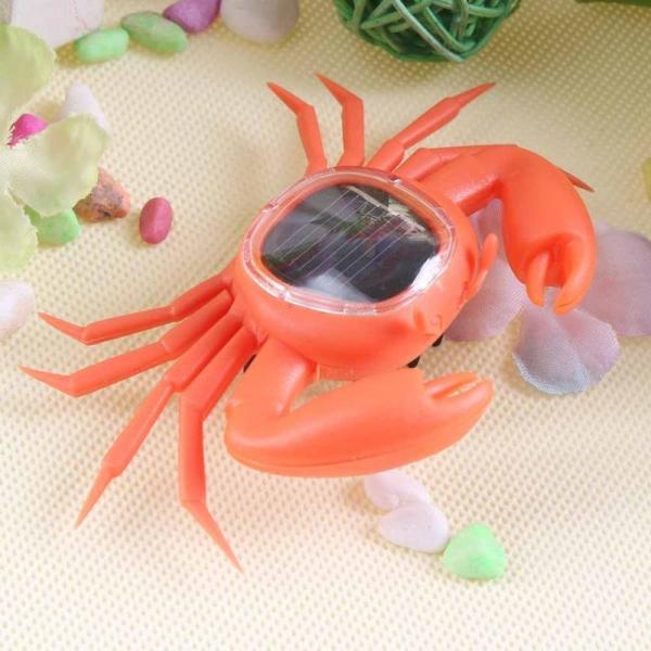 Orange Color Solar Powered Crab Small Solar Toys For Children