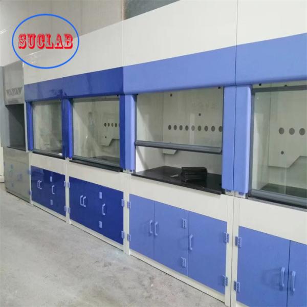 Armário de fumo de laboratório à prova de produtos químicos com sistemas de lavagem e ecrã táctil