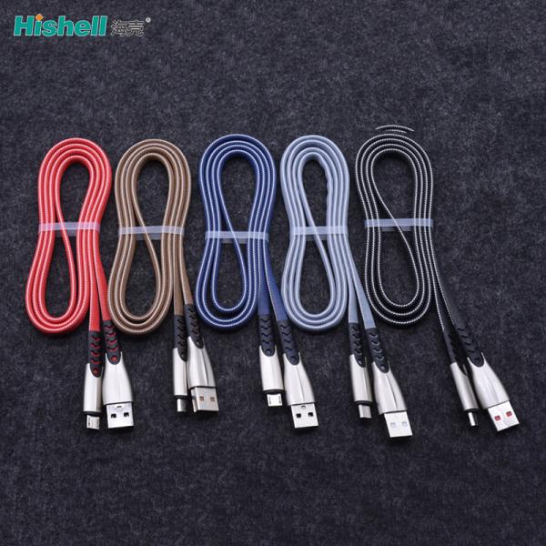 Nylon Braid Mobile Phone Charging Cable Pure Copper Core Ultraportable