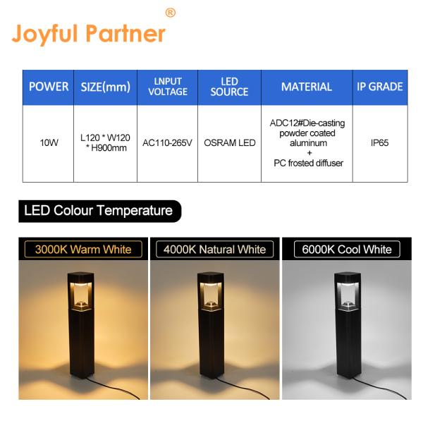 High Quality Aluminium Housing Garden Lawn Landscape Light Osram LED 10W  AC110-265V 30cm 60cm 90cm Height