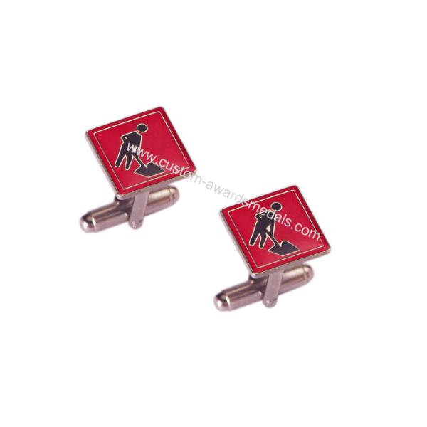 Zinc Alloy, Iron, Copper Personalized Cufflink With Soft Enamel, Die Cast, Die Struck, Stamped