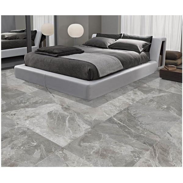 Glazed Digital Polished Marble Style Porcelain Tile 12mm Thickness