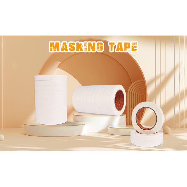 10-Packs 0.75 Inch General Purpose Masking Tape 3/4 Inch X 55 Yards Crepe Paper Acrylic Adhesive for Craft Art Office School Use