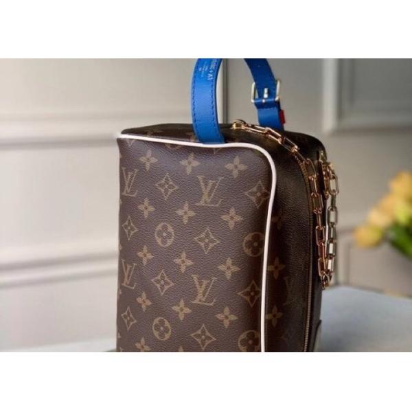 Monogram Printing Leather Chain Casual Handbags Shoulder Bags With Zipper Opening