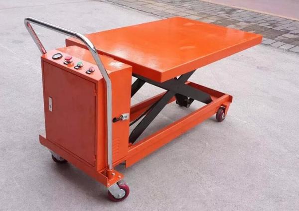 High capacity 300KG 900MM single scissor electric lift table cart
