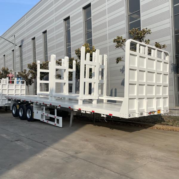 Standard 28Ton Landing Gear Log Low Bed Semi Trailer For Wood Timber Lumber Forest Load Transport