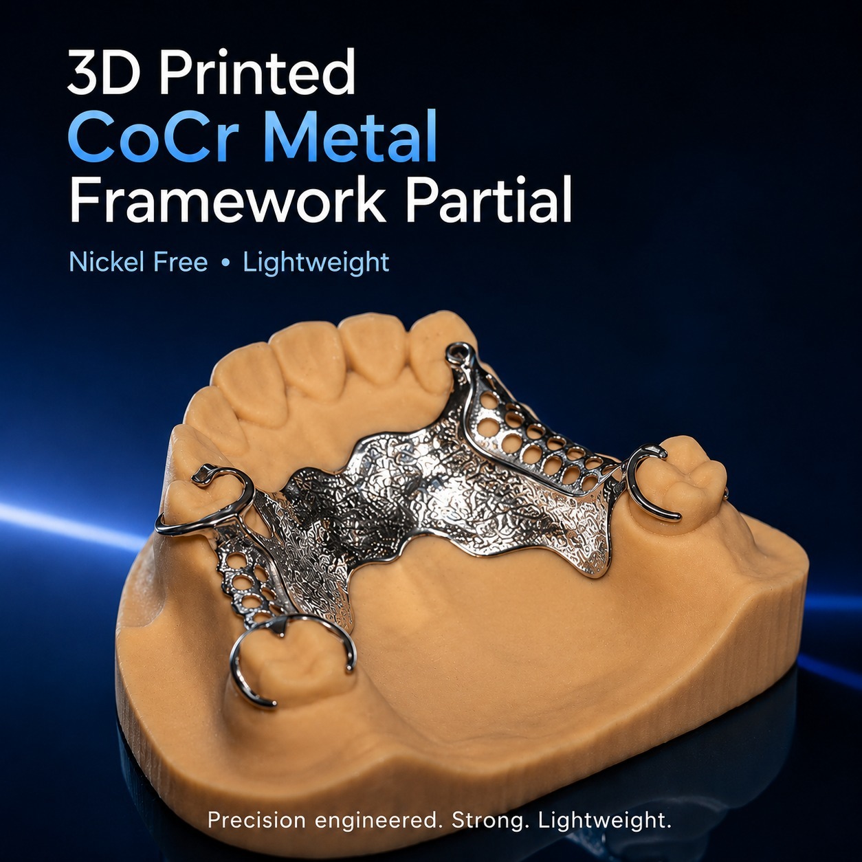 Nickel‑Free | 3D‑Printed CoCr Partial Denture Framework