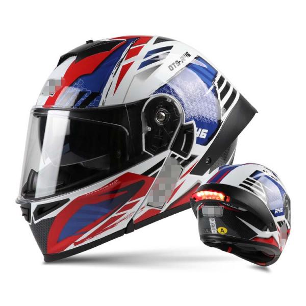 Head Safety Protection with Custom DOT Approved Flip Up Motorcycle Helmets and Lights