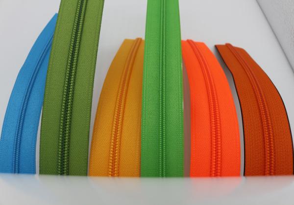 Colorful Tape Nylon Coil Zipper , Waterproof Garment Coats All Purpose Zipper