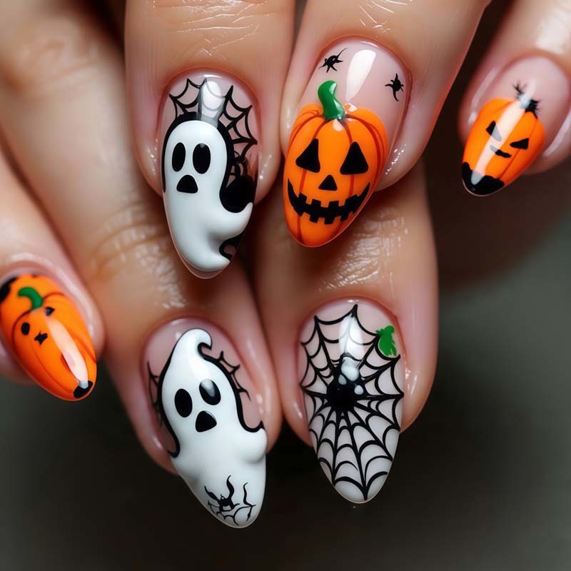 Private Label Wholesale Halloween Holiday False Nails Short Coffin Spooky 