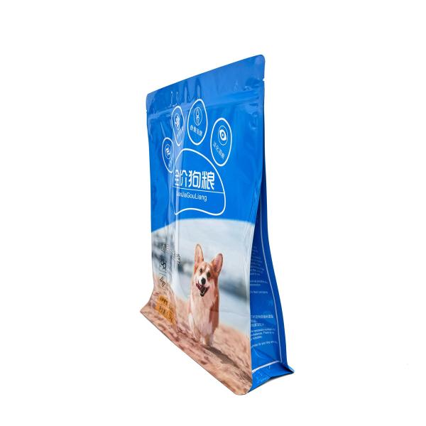 1.5kg Small Flat Square Bottom Side Gusseted Adult Pet Dog Dry Food Packaging Bags with Resealable Zipper