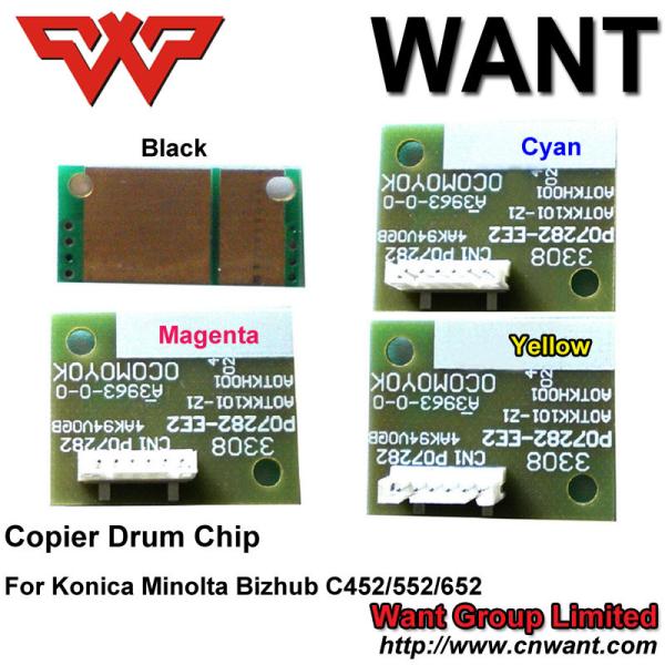 Copier drum chip C452 C552 C652 drum chip use For Konica Minolta Bizhub cartridge BK C M Y 4PCS