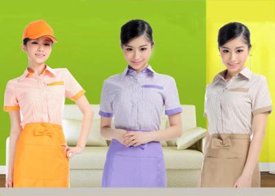 Embroidery Logo Restaurant Staff Uniform , Cool Bar Work Shirts Suit Collar Style