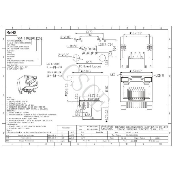 Various Colors RJ45 Modular Jack 10 / 100 Base Contact Material Phosphor Bronze