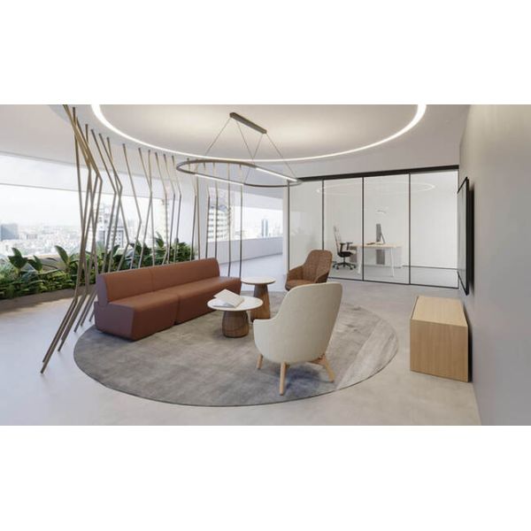 Modern Fabric Armless 2 Seater Sofa Solid Wood Frame For Office Hotel 1550 * 815 * 750mm