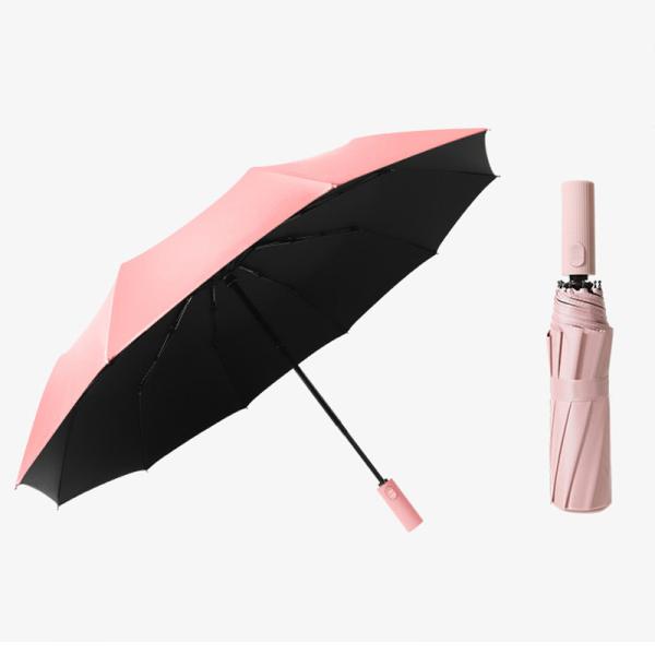 10k UV Protection Windproof Foldable Umbrella for Men and Women Pongee Panel Material