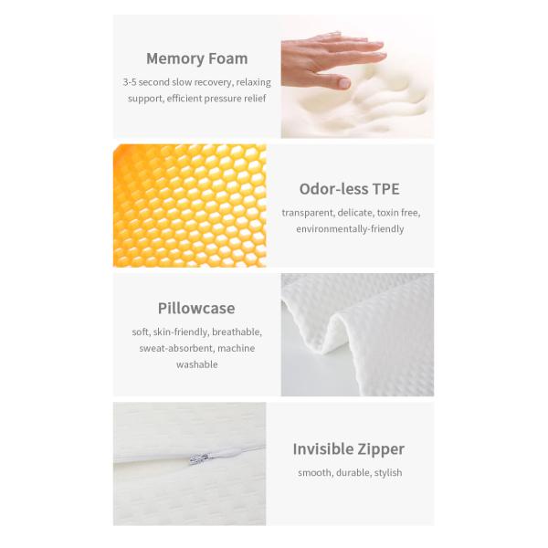 Memory Foam Pillows Cotton Side Sleepers Bed Cooling Silica Pillow