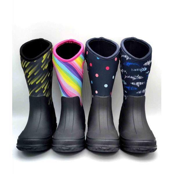 Bottes de pluie haute en PVC pour femmes confortables avec un haut à la mode
