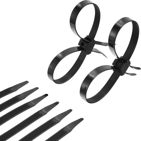 Disposable Plastic Police Handcuffs Double Flex Black White Handcuffs Zip Tie
