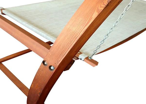 Garden Outdoor Double Arched Larch Frame White Hammock Swing Bed With Canopy