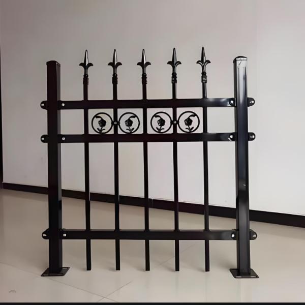 6FT High Black Powder Coated Metal Tubular Steel Fence
