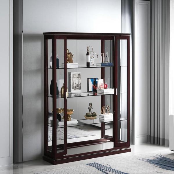 Museum Quality OEM Modern Living Room Furniture Laminate Glass Display Case Cabinet