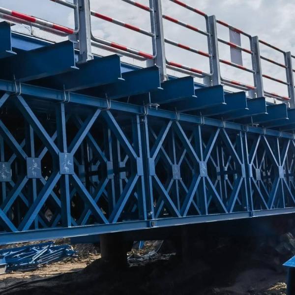 Construction Safety Prefabricated Steel Bailey Bridge 300m Length