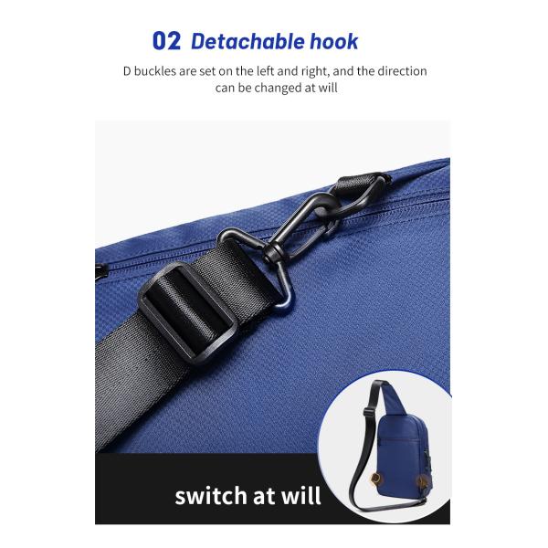 ODM OEM Oxford Textile Sports Crossbody Chest Sling Bags 18*9*28cm