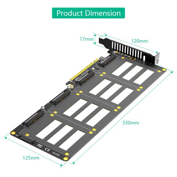 U.2 до PCI-e Riser Adapter PCIe4.0 X16 до 2,5