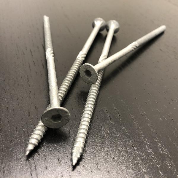 Construction 150mm Wood Screws T17 Galvanised C4 Hex Head Decking Screws With Knurl