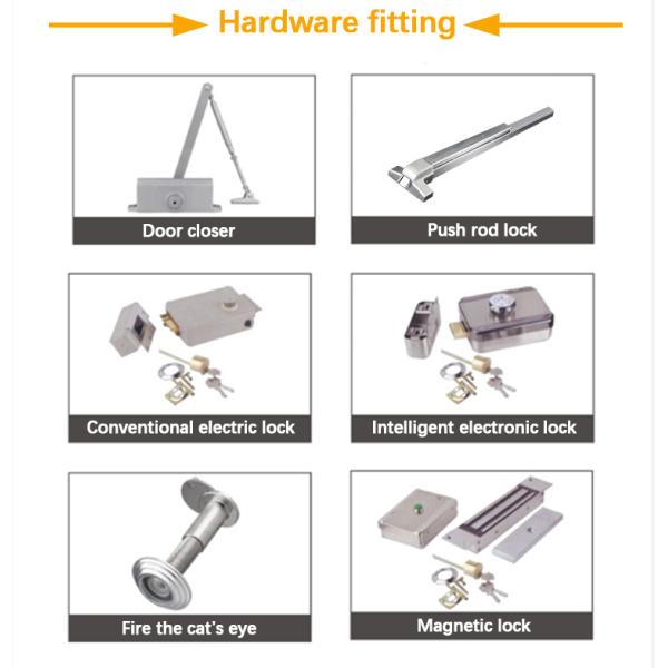 Modern Single Steel Security Entry Doors Fire Proof Rated Exit Door UL 90mins Sound Proof Fire Door Flush