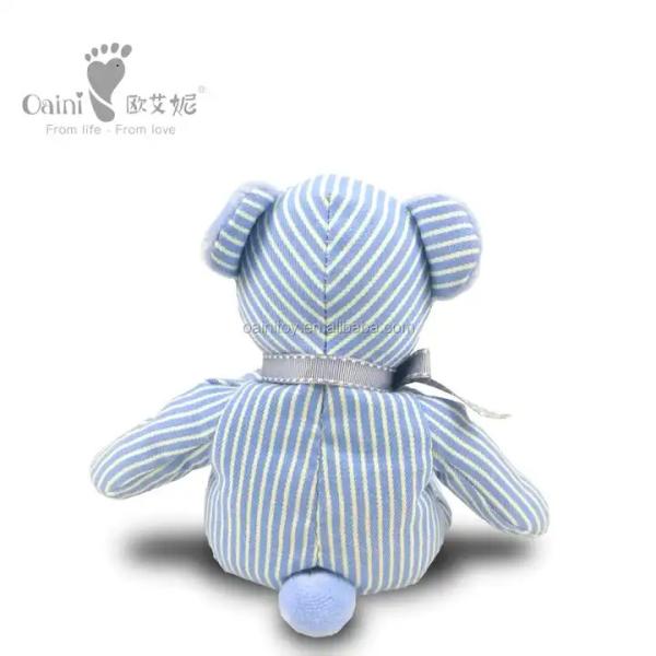 OAINI ODM OEM Custom Striped Teddy Bear Cotton Stuffed Bear Toys EN71