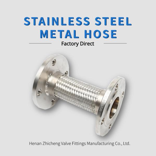 SS304 Фланцевое соединение гофрированного металлического шланга из нержавеющей стали для резервуара парового кондиционирования воздуха DN32 DN3000 мм
