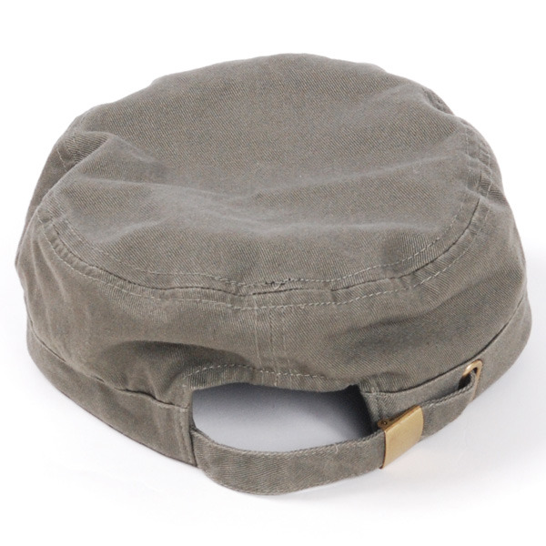 Circle Ring Stars Style Mens Flat Top Caps  , Grey Hollow Flat Top Military Hat For Training