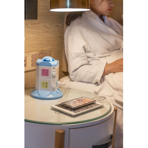 Universal 7  Plugs 2500W Portable Power Socket Strip For Office