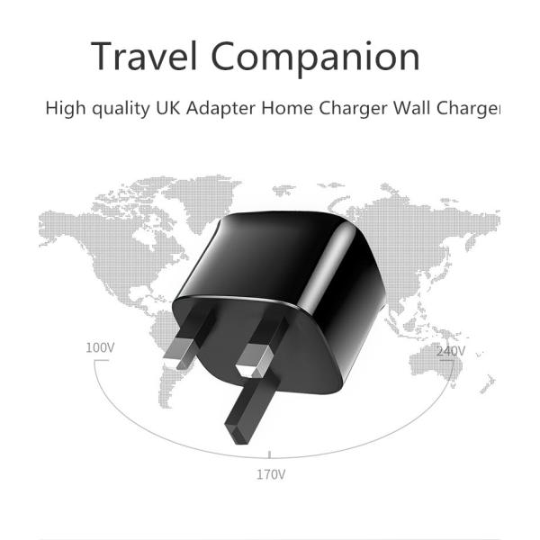 2.4a Dual Usb Wall Charger Fast Charging Travel Wall Charger 12w Uk Plug Mains Adapter