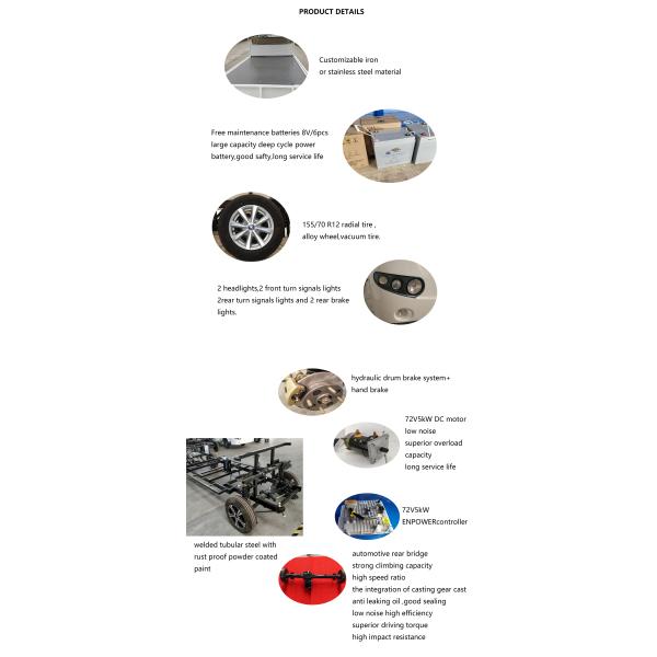 Приведенная в действие максимумом белая тележка гольфа Электрическ Груза Van Общего назначения планшетная с человеком 2