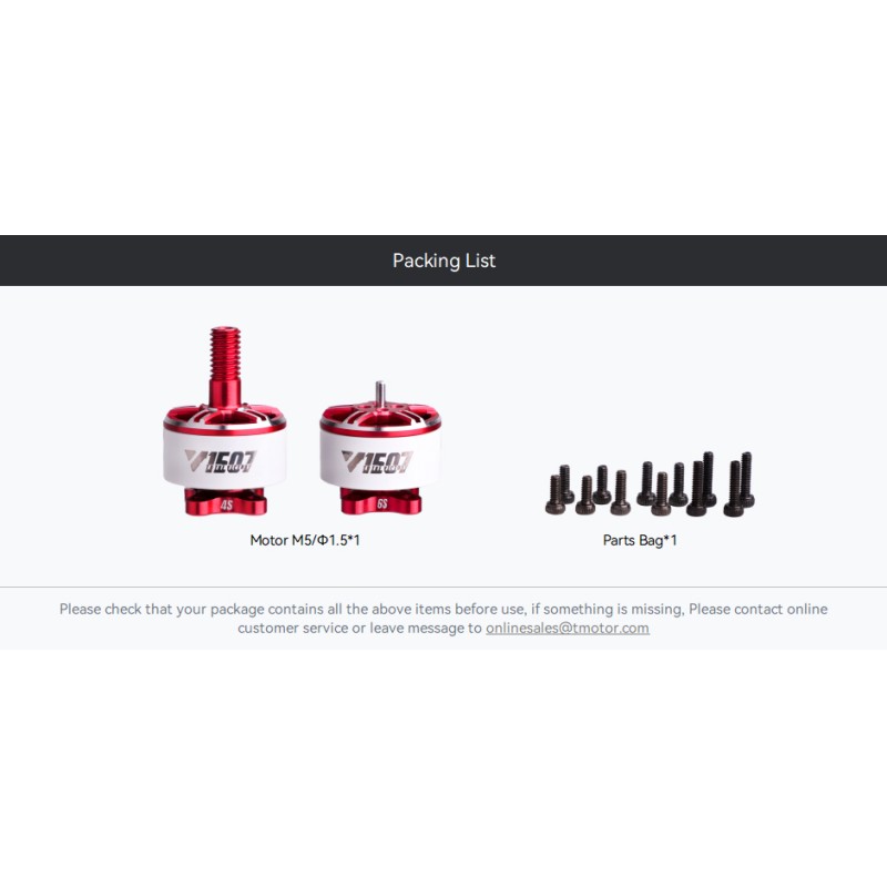 T-Hobby V1507 1.5mm 5 Shaft Brushless Machine Multi-Axis Fpv Racing 4s 6s Remote Mini Uav Rc Made Lipo Material