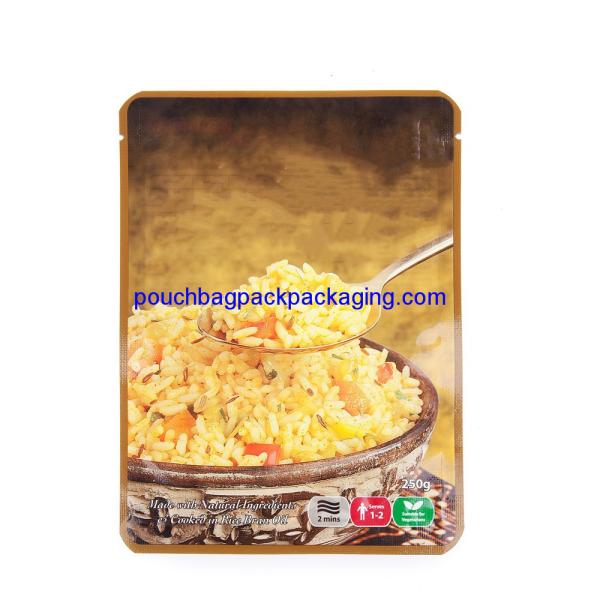 Aluminum stand up retort pouch for meat, retort stand up bags food grade