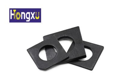 Din434 U - Shaped Square Beveled Washers With 2 Parallel Grooves In Black