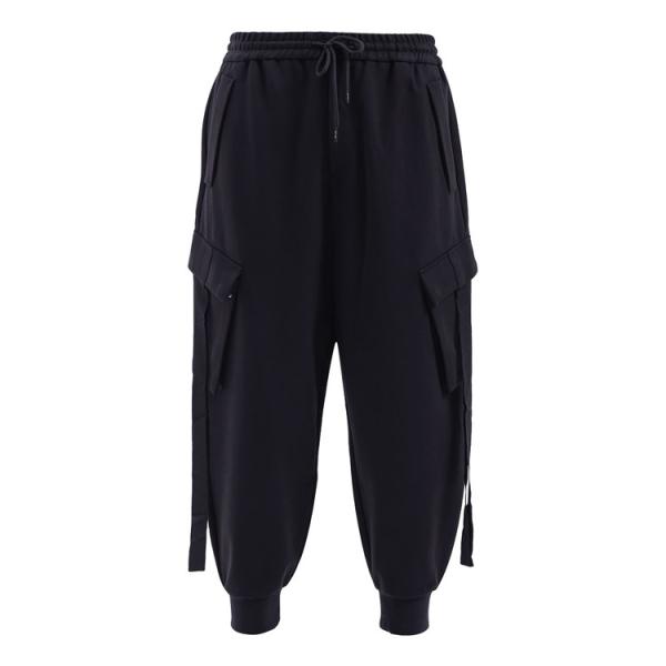 Loose Type Casual Cargo Pants Jogger Trousers Elastic Waist Custom Logo