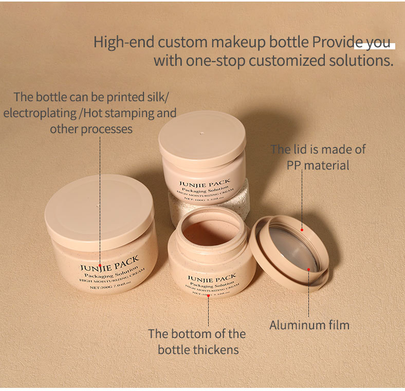 Custom Color Logo 200ml Luxury HDPE Round Cream Jars Screw Top Empty Skincare & Hair Mask Packaging UV Printed Lids